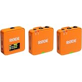 R&Oslash;DE Wireless GO (Gen 3) Compact Wireless Microphone, 32-Bit Float, Orange | Automatic Level Control, for Phones, Cameras and Computers (Orange)