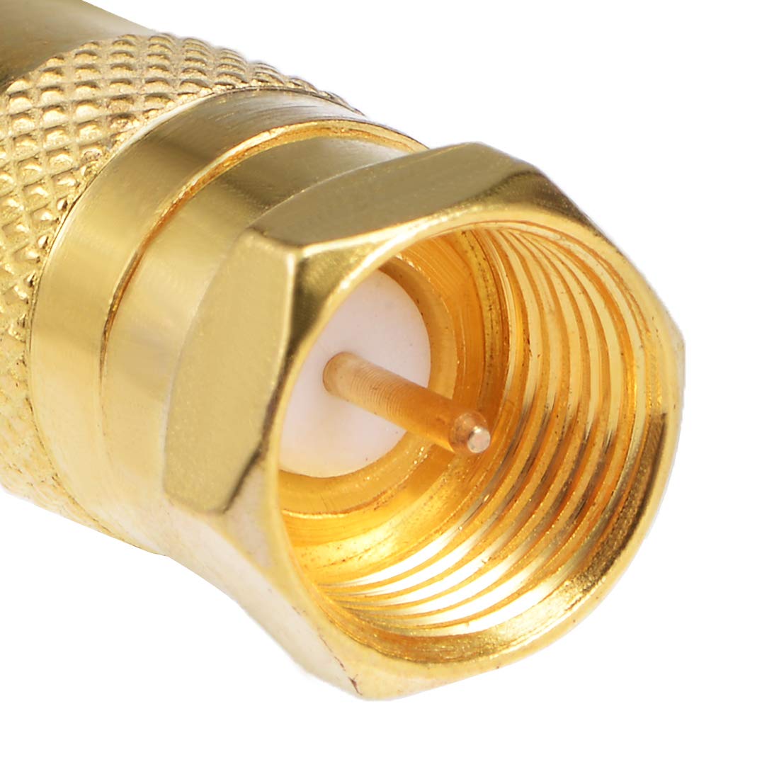 sourcing map F Type Male to PAL Female Golden Tone RF Coaxial Adapter Connector 2pcs - Image 5