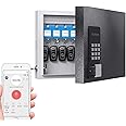 16 Key Lock Box Wall Mount, Smart Key Cabinet, use One Time Password,Fixed Code, Bluetooth, Wi-Fi Remote, Key Unlock, Security Lockbox Organizer for Valets, Hotel, Car, Office Key Management & Storage