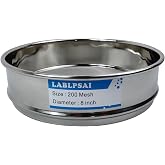 LABLPSAI 200 Mesh Lab Sieves 8" Diameter 304 Stainless Steel Wire Cloth Test Sieve for Industrial Laboratory Home