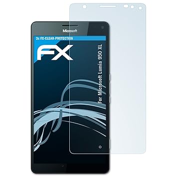 atFolix Schutzfolie kompatibel mit Microsoft Lumia 950 XL Folie, ultraklare FX Displayschutzfolie (3X)