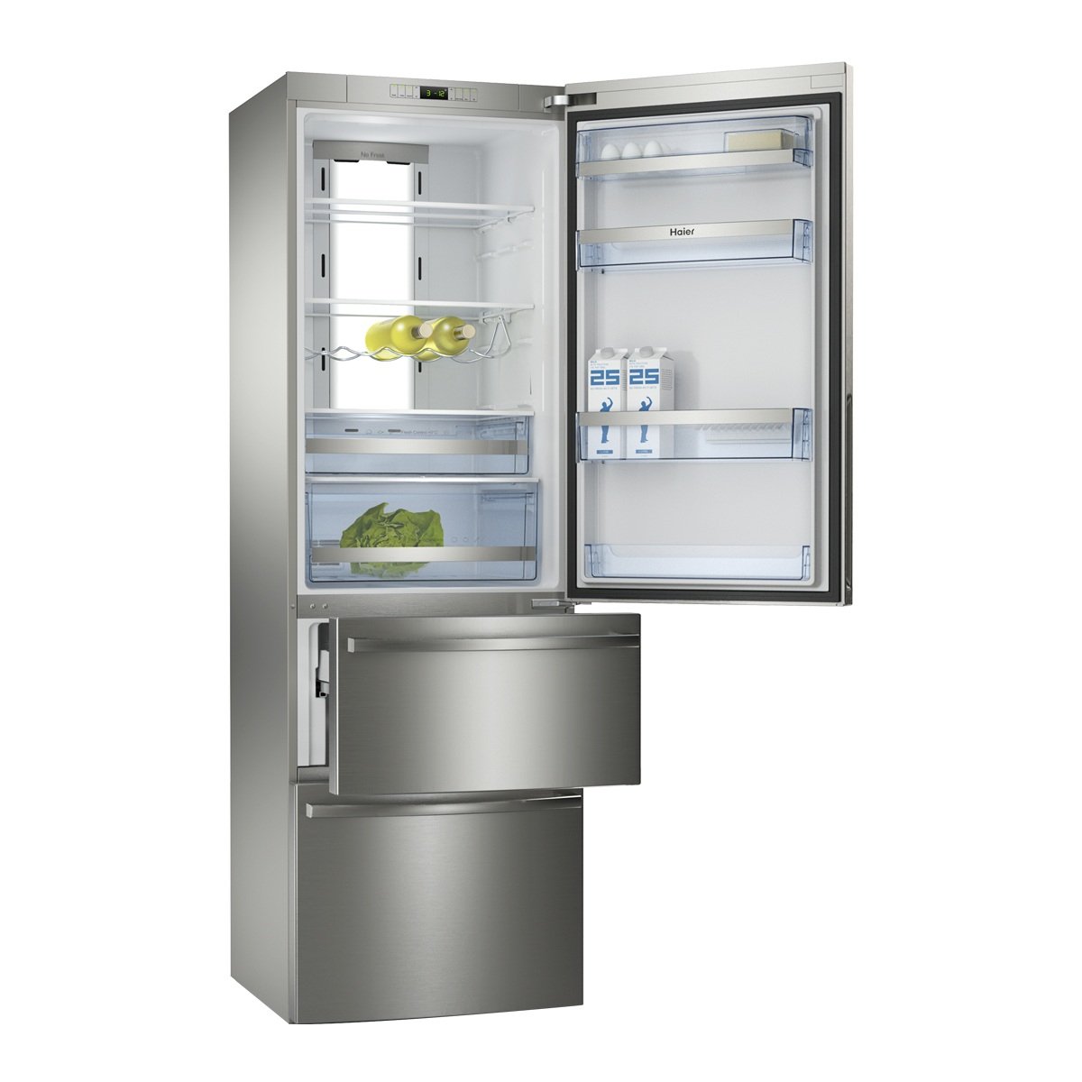 Haier AFD634CX Independiente 338L A+ Acero inoxidable nevera y ...