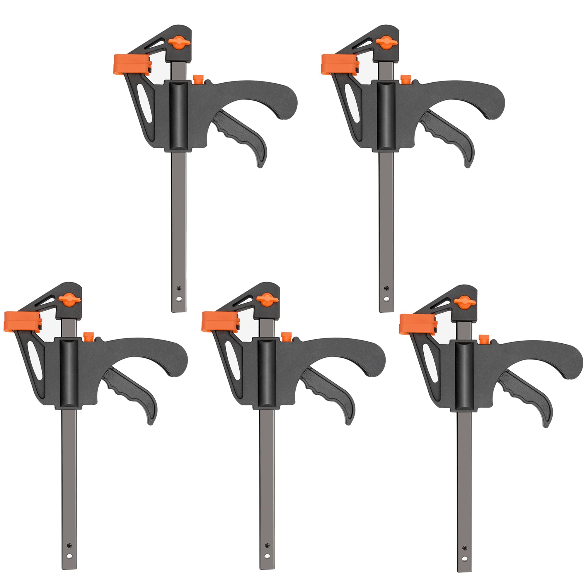 YSDMY Quick Grip Clamps 5 Pcs 4 inch Ratchet Bar Clamps Quick Release Clamp,one Handed clamp for Woodwork, Handmade Craft, DIY, Clamping