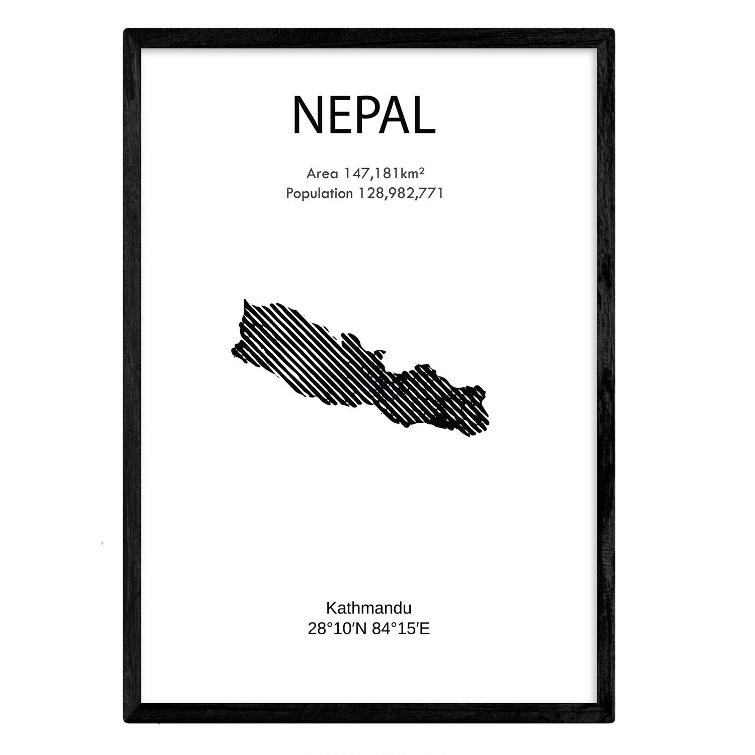 Nacnic Poster of Nepal. Sheets of countries and continents. A3 size โ image 1