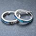 RongXing Jewelry New 925 Sterling Silver Whtie Blue Laboratory Opal Party Hoop Stud Earrings White CZ Engagement Girls Birthday Stone Earrings