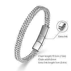 LUCKY2+7 Bracelets for Men-Stainless Steel Magnetic