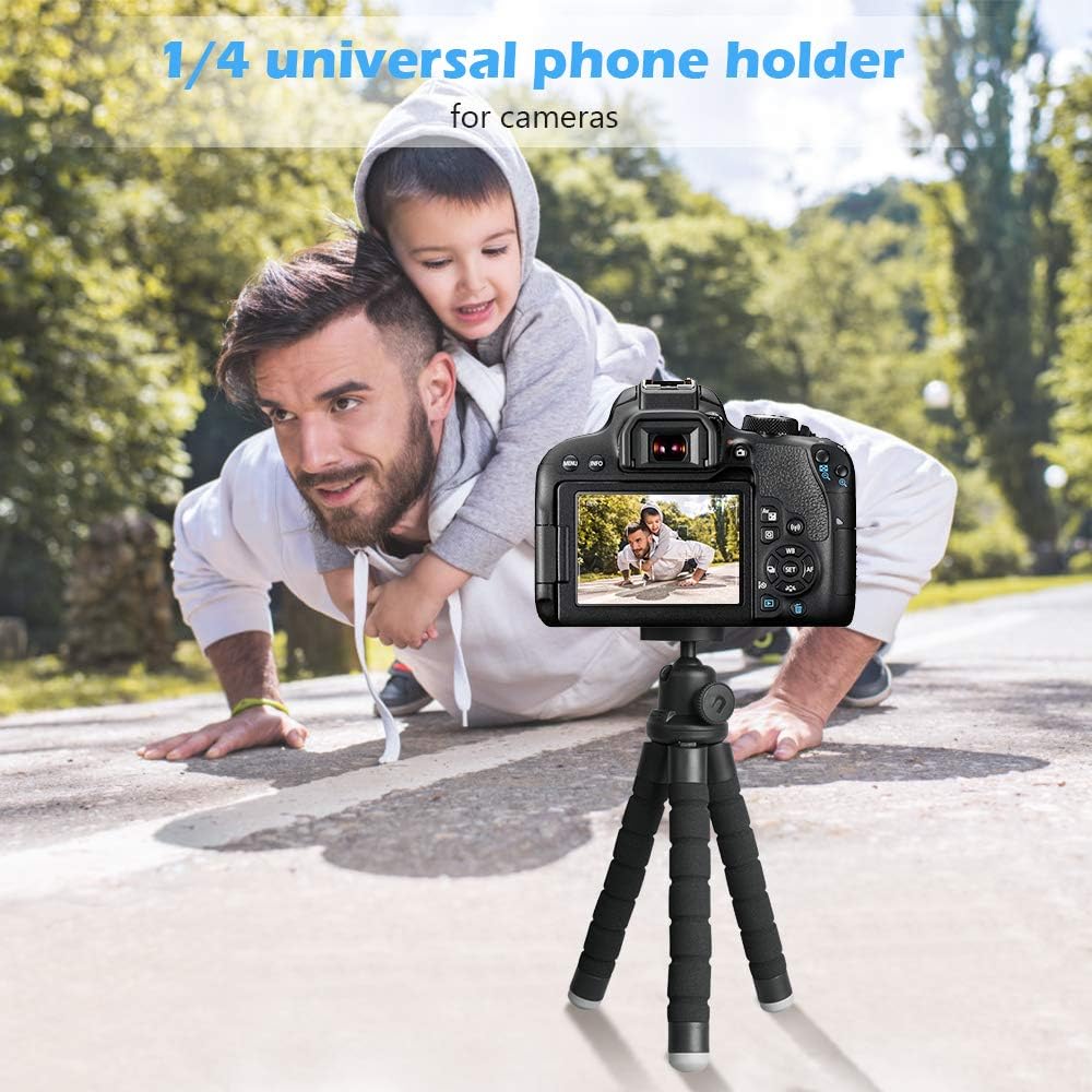 UBeesize Phone Tripod, Portable and Flexible Tripod with Wireless Remote and Universal Clip, Compatible with iPhone/ Android/ Camera, Cell Phone Tripod Stand for Video Recording