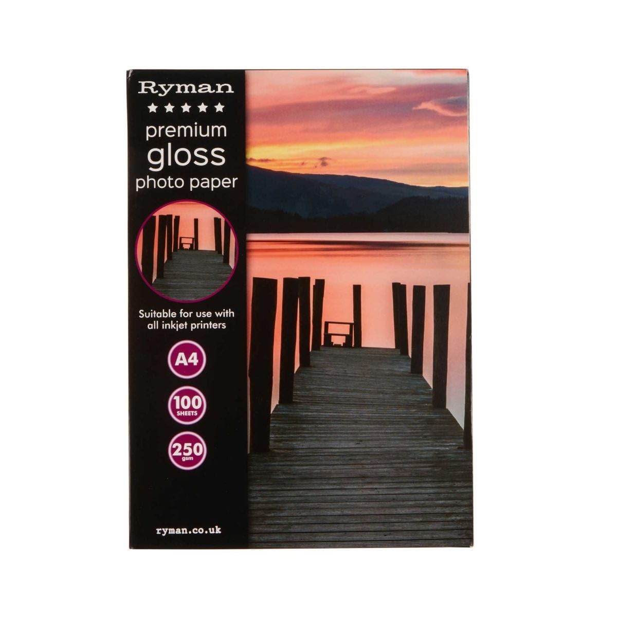 Ryman Premium Gloss Photo Paper A4 250gsm 100 Sheets