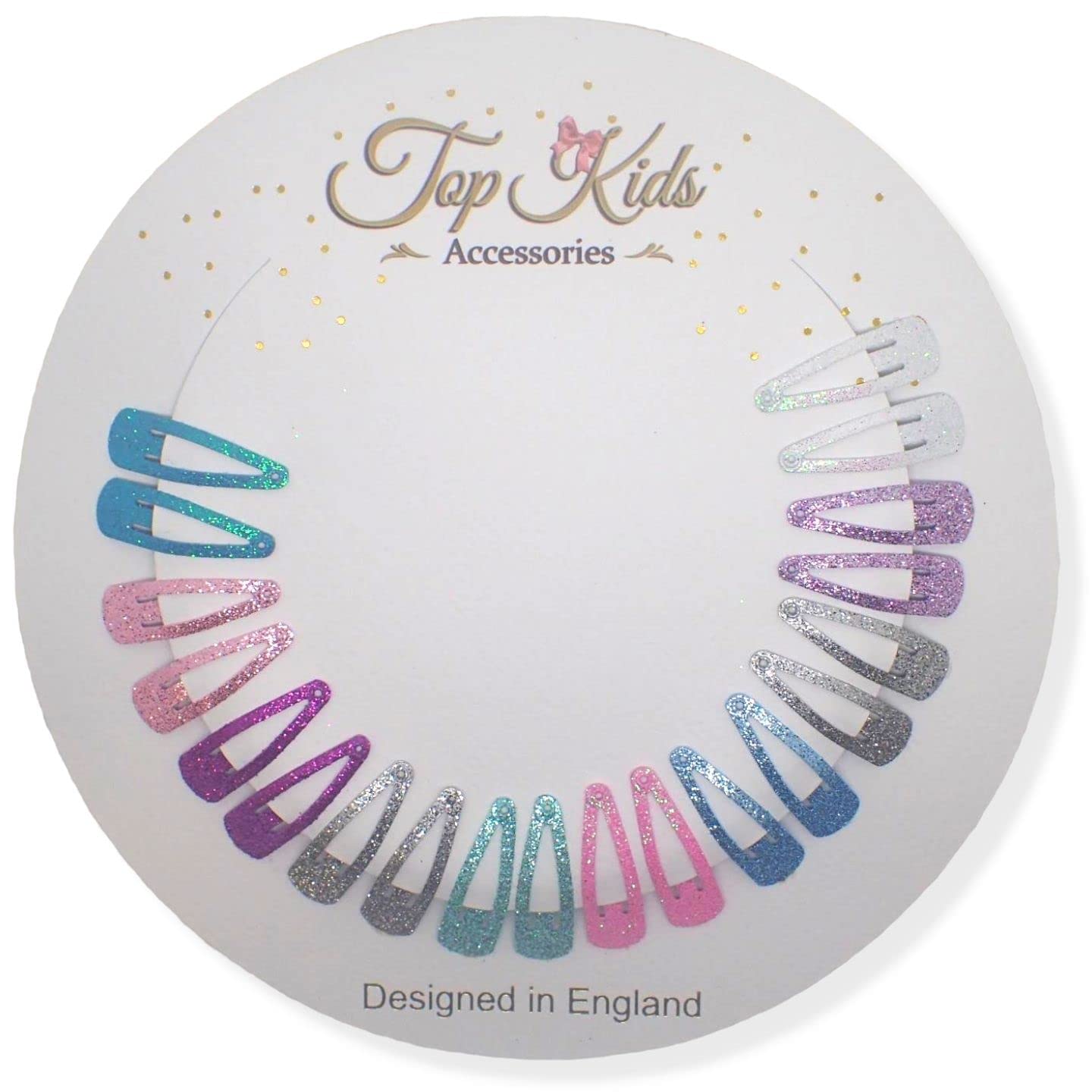 Topkids Accessories Small Mini Baby Girls Hair Clips Glitter Small Mini Snap Hair Clip Bendies Sleepies Little Girls Babies Tiny Clips 3cm / 1.2" (20pc Pastel Tones)