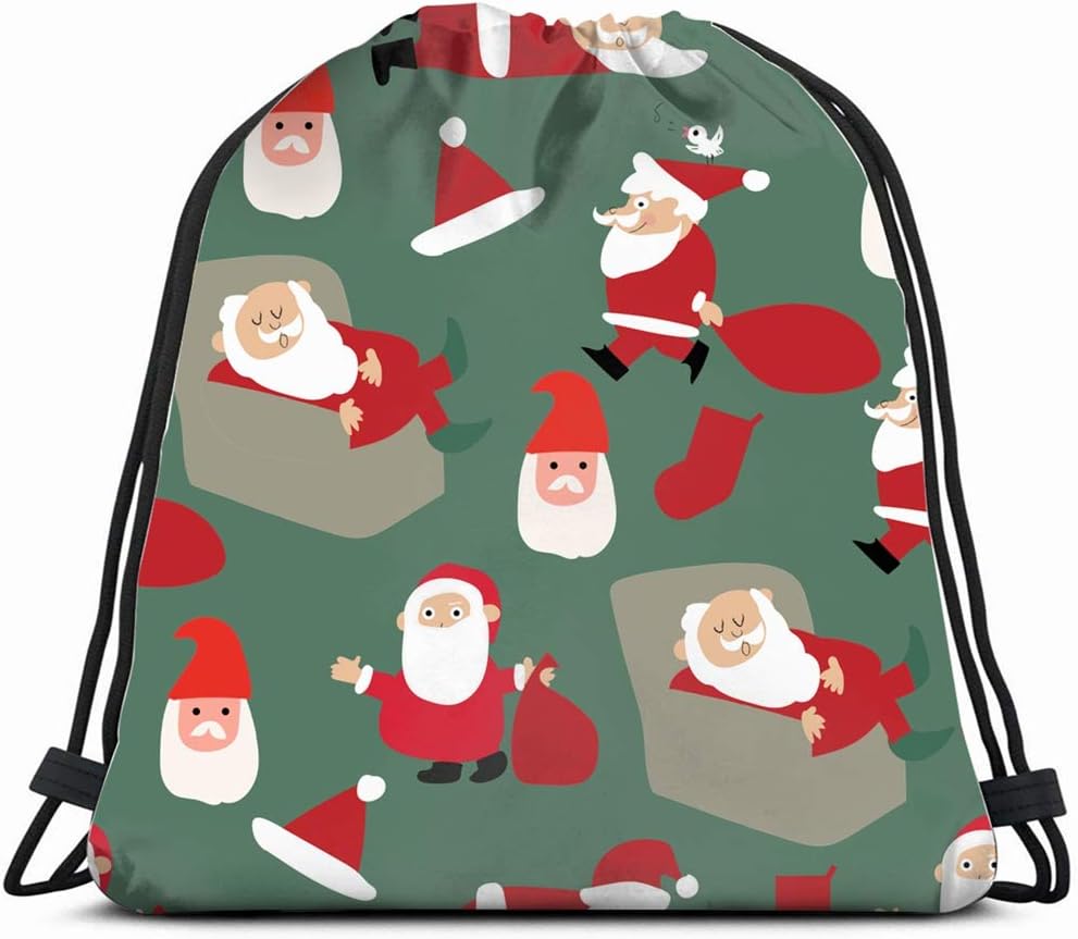 Immagini Babbo Natale In Palestra.Natale Carino Babbo Natale Bellezza Moda Zaino Con Coulisse Palestra Spazioso Pull String Zaino Borsa Multifunzionale Per Custodia 14 2 X 16 9 Pollici Amazon It Valigeria