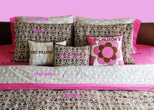 Bacati Damask White and Chocolate Crib Fitted Sheet