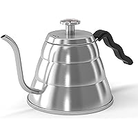 Gooseneck Kettle - Coffee Gator Pour Over Kettle - Precision-Flow Spout and Thermometer - Barista-Standard Hand Drip Tea…