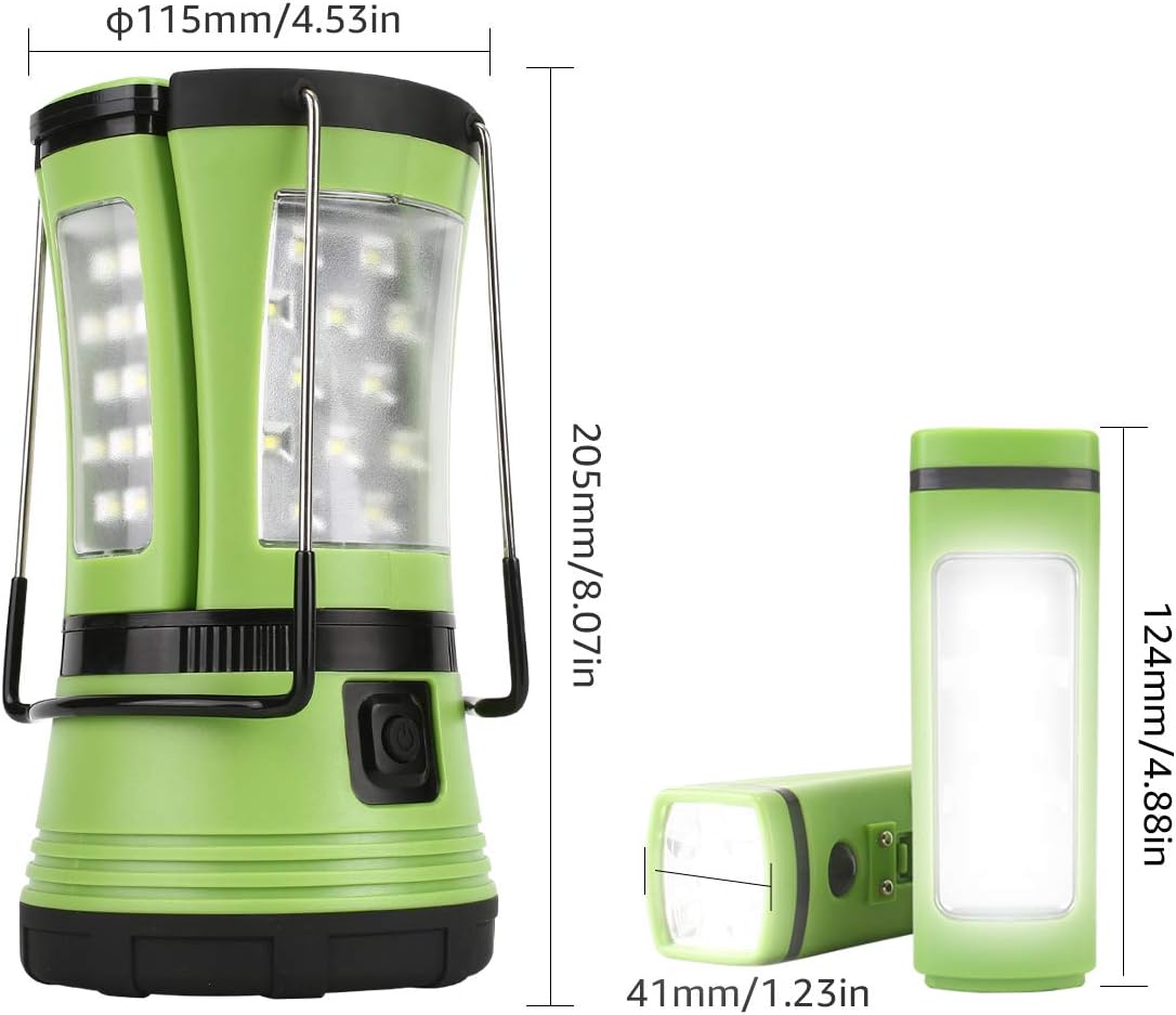 LE LED Camping Lantern Rechargeable, 600LM, Detachable Flashlight, Perfect Lantern Flashlight for Hurricane Emergency, Hiking, Fishing and More, USB Cable and Car Charger Included: Sports & Outdoors