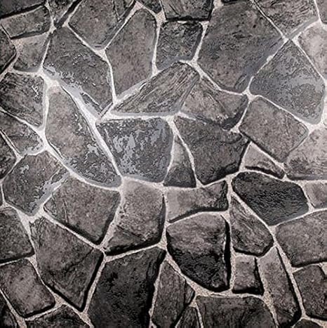 Amazon 贅沢な天然グレーのレンガ造りの壁石岩のスレートのビニール壁紙 80 X 393 7 ウォールステッカー オンライン通販