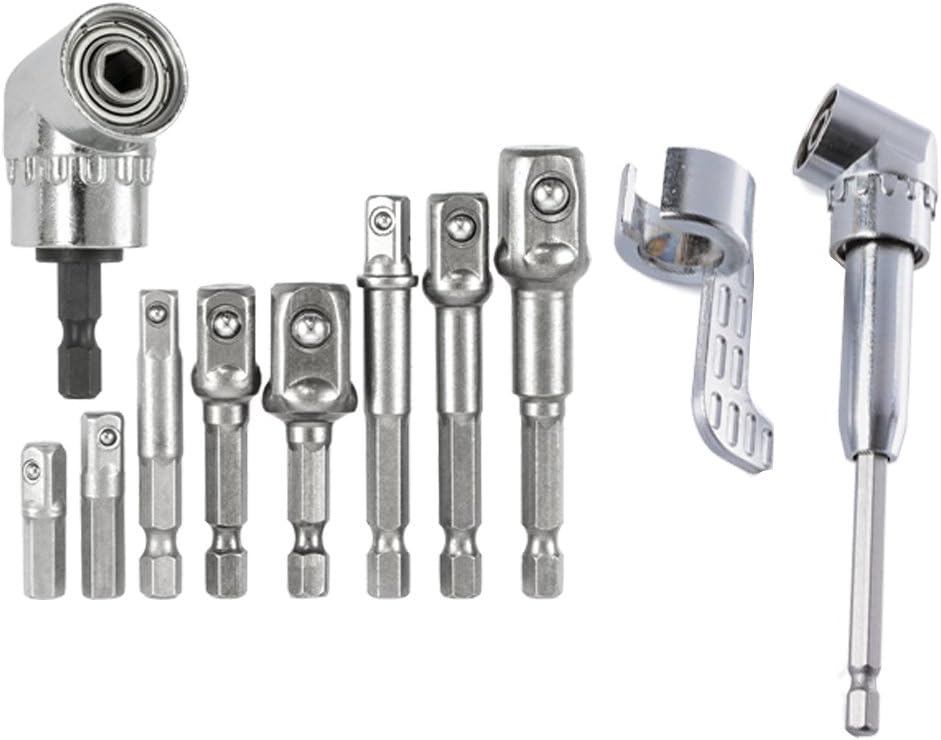 Right Angle Drill Attachment,Drill Bit Holder,1/2 to 3/8 Socket Adapter