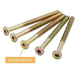 Mecion 10 Pcs M6 x 75mm Zinc Plated Hex Socket