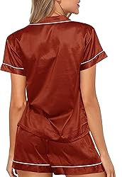WJing Yi Jia Womens Pajama Sets XS-4XL Silk Satin