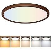 Brightever LED Flush Mount Ceiling Light Fixture Oil Rubbed Bronze, 24W 3200LM 5CCT Dimmable LED Ceiling Light, 2700K/3000K/4