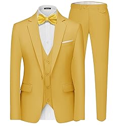 MAGE MALE Men's 3 Pieces Suit Elegant Solid One