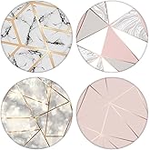 Bbymie 4 Pack / Expanding Phone Mount Grip Holder Stand for Cellphone - Rose Gold Pink Geometric Marble (CVBU03)