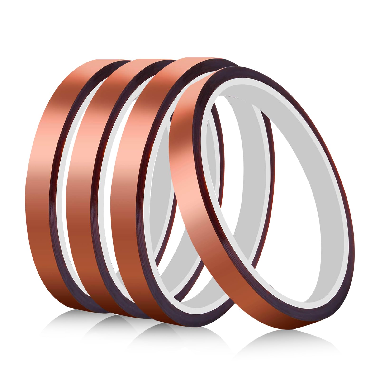 KitchenRaku Polyimide High Temperature Tape 10mm×33m/108ft, Heat Resistant Strong Adhesion Tape for Sublimation Heat Transfer Printing 3D Printer, Soldering, Electronic Applications (4, Brown)