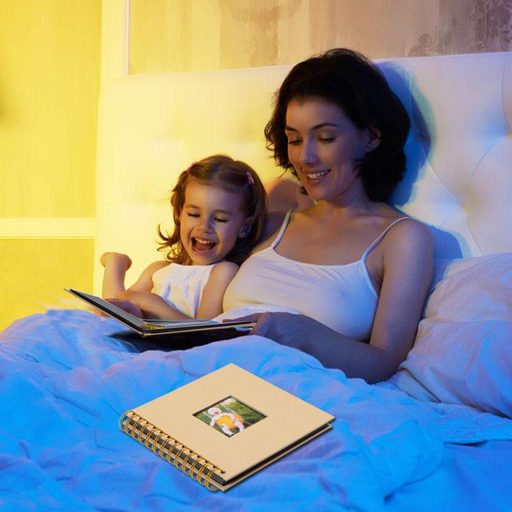 Scrapbook Photo Album with Black Paper Pages,DIY Scrapbook Album for Wedding Guest Book Or Anniversary Baby Family Memory Gift (Baby Album)