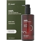Maude Wash No. 3 - pH Balanced Moisturizing Body Wash + Bubble Bath with Smoothing Niacinamide + Aloe - Relaxing Self Care Gifts - Sandalwood + Eucalyptus Scented (12 oz)