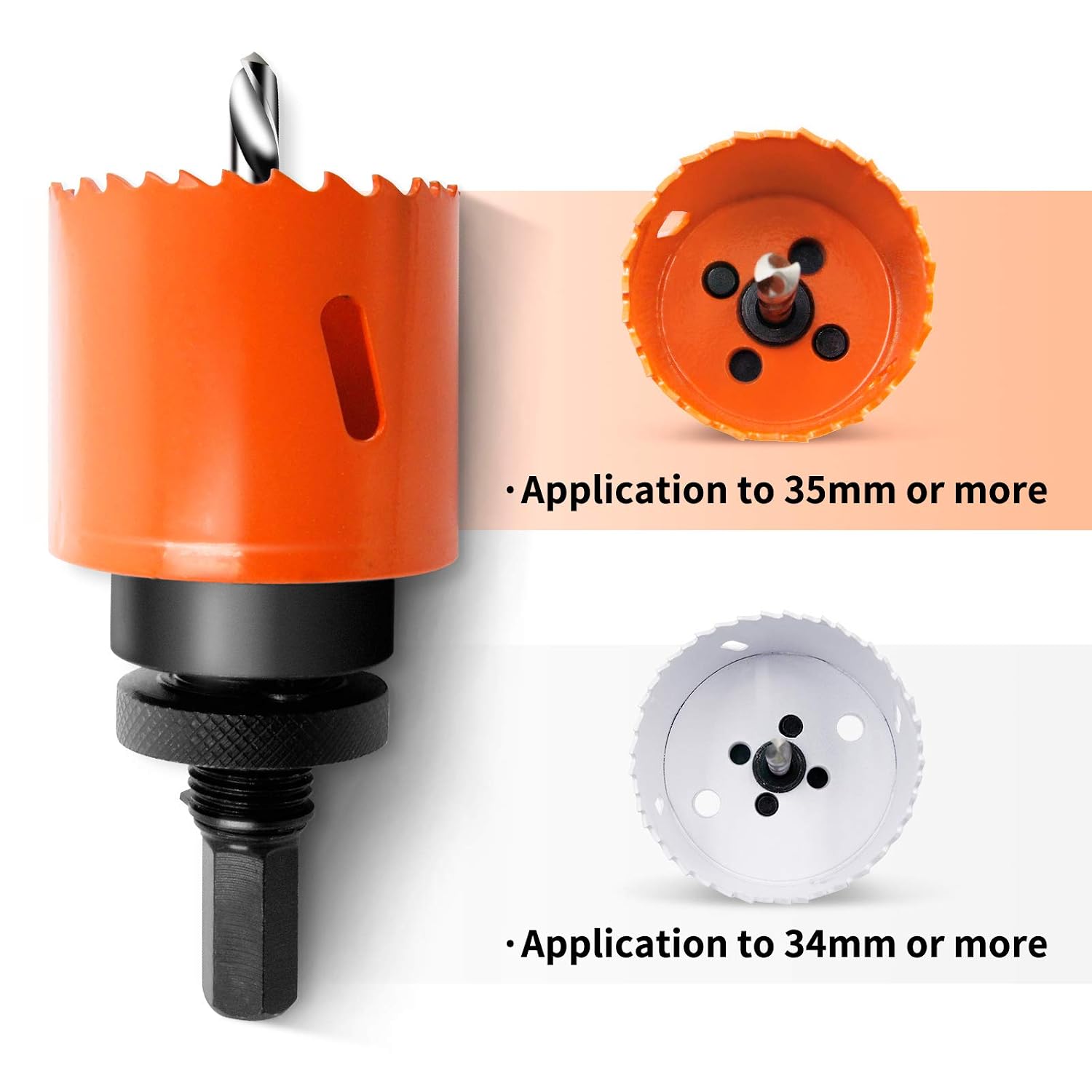 5Pcs Hole Saw Arbor set ,Hole Saw Heavy Duty Mandrel 1/4" Hex Shank,Quick Change Mandrel with 2Pcs 74mm High Grade Pilot Drill Bits Replacement,Rugged Steel Construction with 2 Locking Pins - Image 5