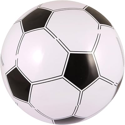 Henbrandt Inflatable Football 40cm Dia Black White Beach Pool Play