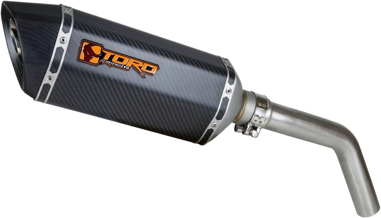 Toro Exhaust Link Pipe, w/Matt Carbon HexX Silencer compatible with Triumph Tiger 800 11-19