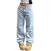 MakeMeChic Women's Wide Leg Denim Jeans High Rise Denim Pants Trousers with Pocket