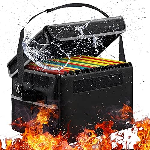 IPOW Portable Fireproof Waterproof File Box for Hanging Letter/Legal