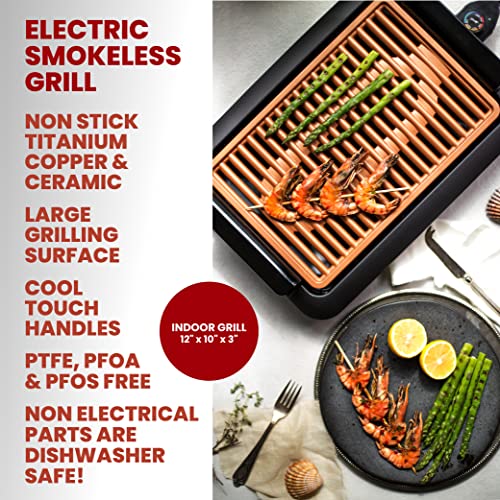 Gotham Steel Smokeless Indoor Grill, Nonstick Indoor Smokeless Grill