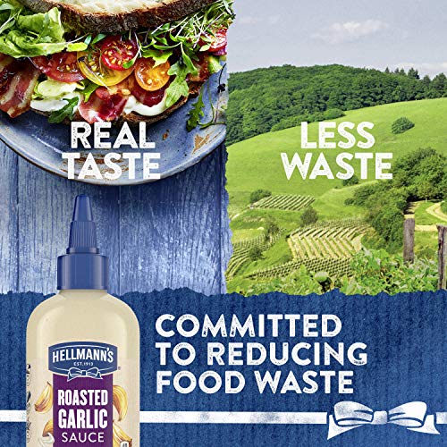 HELLMANN’S SAUCE FOR A DELICIOUS CONDIMENT, DIP AND DRESSING ROASTED GARLIC GLUTEN FREE, DAIRY FREE, NO ARTIFICIAL FLAVORS, NO HIGH-FRUCTOSE CORN SYRUP 9 OZ