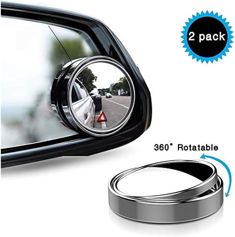 Car Blind spot Mirror 360 Degree Adjustable Round Shape Wide Angle Automobile Wing Lens Auxiliary reversing for All Car SUV Trucks Motorcycle 2pcs