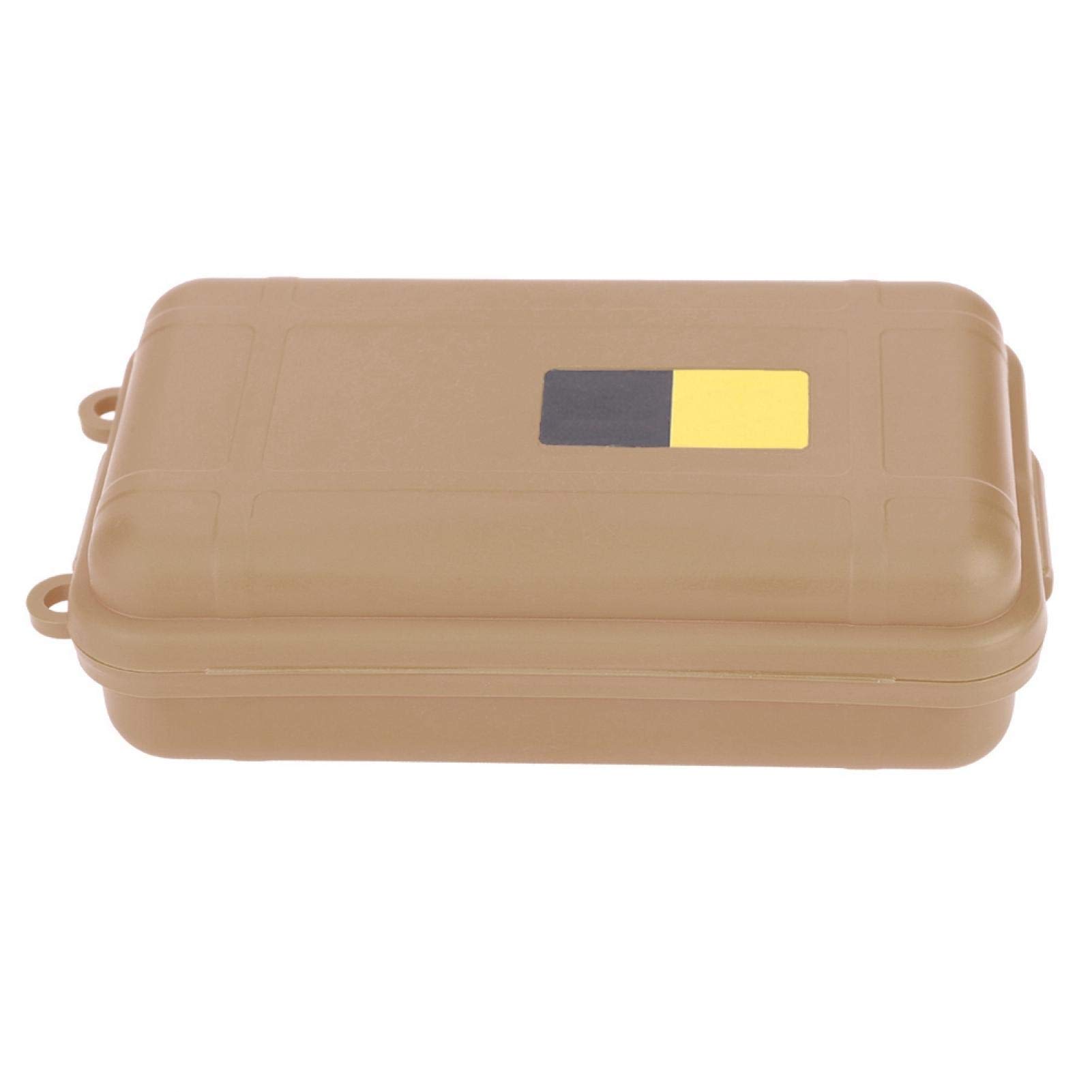 Alomejor Survival Storage Box Plastic Shockproof Container Box Pressure-Proof Seal Box Survival Equipment Storage Box for Outdoor Activity(L-Tan)