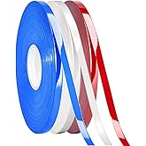 3 Rolls Patriotic Ribbon, 4th of July Curling Ribbon for Gift Wrapping Independence Day Craft Bouquet,Wedding,Floral Arrangement 05 Blue,White,Red 3/16 Inch