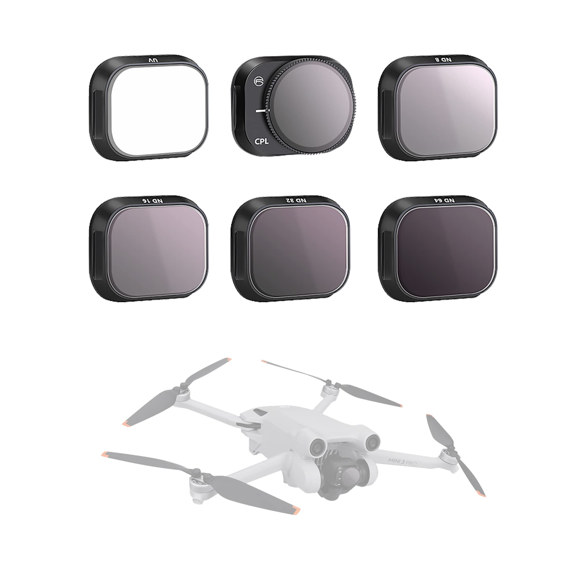 Fututech Kit UV ND CPL Lens Filters for DJI Mini 3 Pro High Transmission Multi-Layer Anti-Scratch Anti-Oil Lens Filter Accessory Drone (Combo 1)