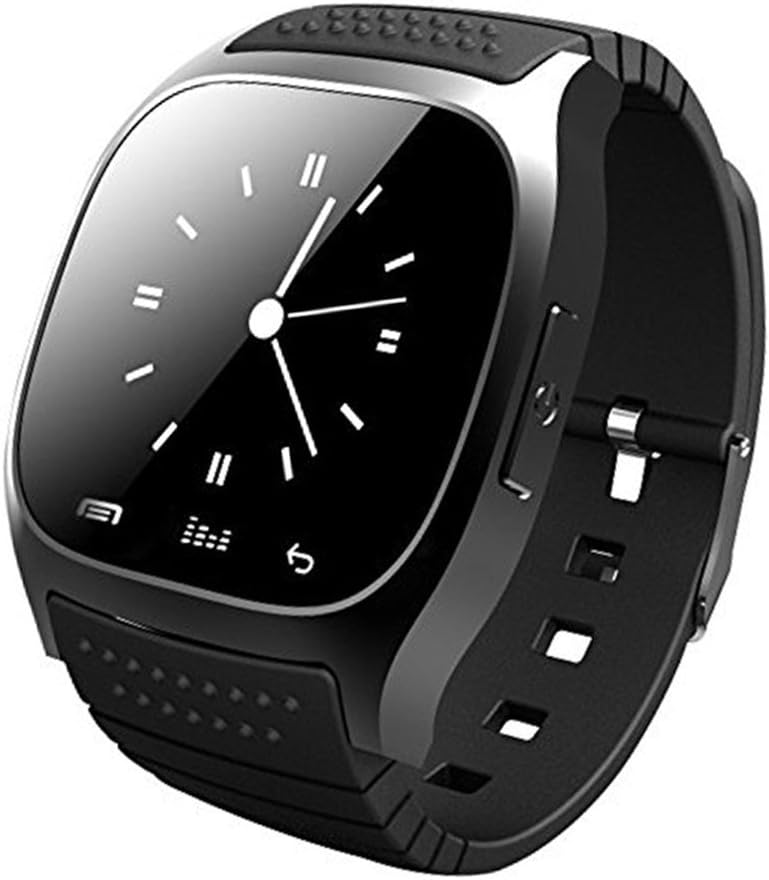 Bluetooth Smart Watch Wristwatch M26 Smartwatch with Touch Screen LED Light Dial SMS Remind Music Player Pedometer for IOS Android Samsung phone Black