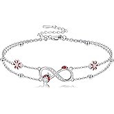 AXOMY Butterfly/Ladybug/Cat/Bee Bracelet 925 Sterling Silver Double Layered Chain Animal Jewellery Gifts for Women