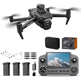 V918 Drones with Camera for Adults 4K, GPS 8K Drone with 4.5" Screen | 360&deg; Obstacle Avoidance, 90 Mins Flight Time, 3KM Control Range, Auto Return, Follow Me, Foldable Quadcopter for Beginner