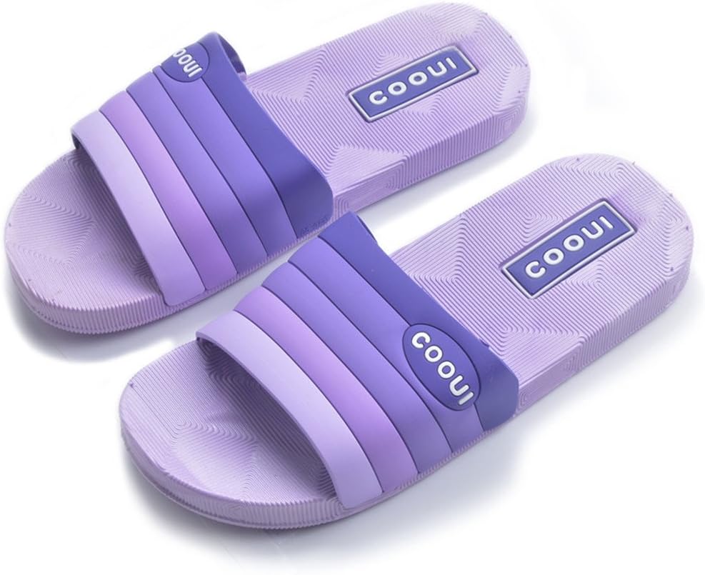 Unisex Anti-Slip Shower Sandals Couple Use Beach Pool Bathroom Gym Household Slippers (US 6-7M (Women), Purple)