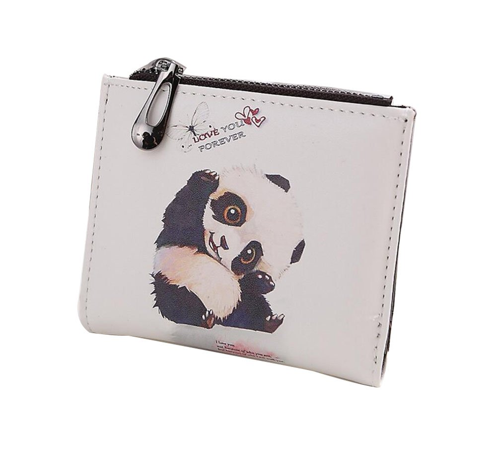 Diyafas Cartoon Cute Zipper Women Short Wallet Ladies Small Coin Purse Bag Card Holder