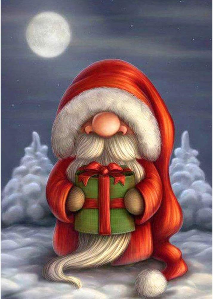 LWZAYS DIY 5D Diamond Painting by Number Kits,Diamond Painting Christmas with Crystal Diamond Embroidery, Gift 11.8x15.7inch