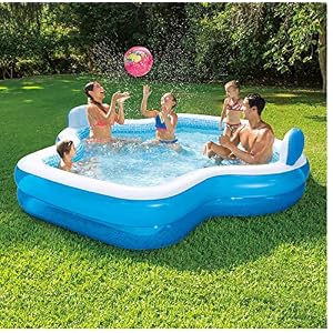 Members Mark Elegant Family Pool 10 Feet Long 2 Inflatable Seats with Backrests. New Version