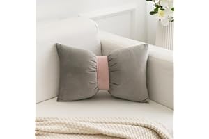 Bow Pillow Bow Shaped Throw Pillow Soft Velvet Bowknot Lumbar Support Pillow Decorative Throw Pillows for Couch Bed Cute Home