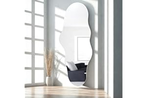 Unique 47X23 Inch Full Length Wall Mounted Mirror - Tall, Full Body Floor Length for Bedroom, Bathroom, Living Room - Irregul