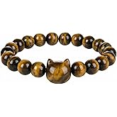 Money Attraction Cat Bracelet - Black Obsidian Women Bracelets -Wealth Prosperity Abundance Stone Bead Bracelet, Entrepreneur Business Luck Beaded Bracelets,Spiritual Mood Energy Cute Protection Stretch Bracelet,Health Good Luck Feng Shui Bracelets For Women Gifts For Women