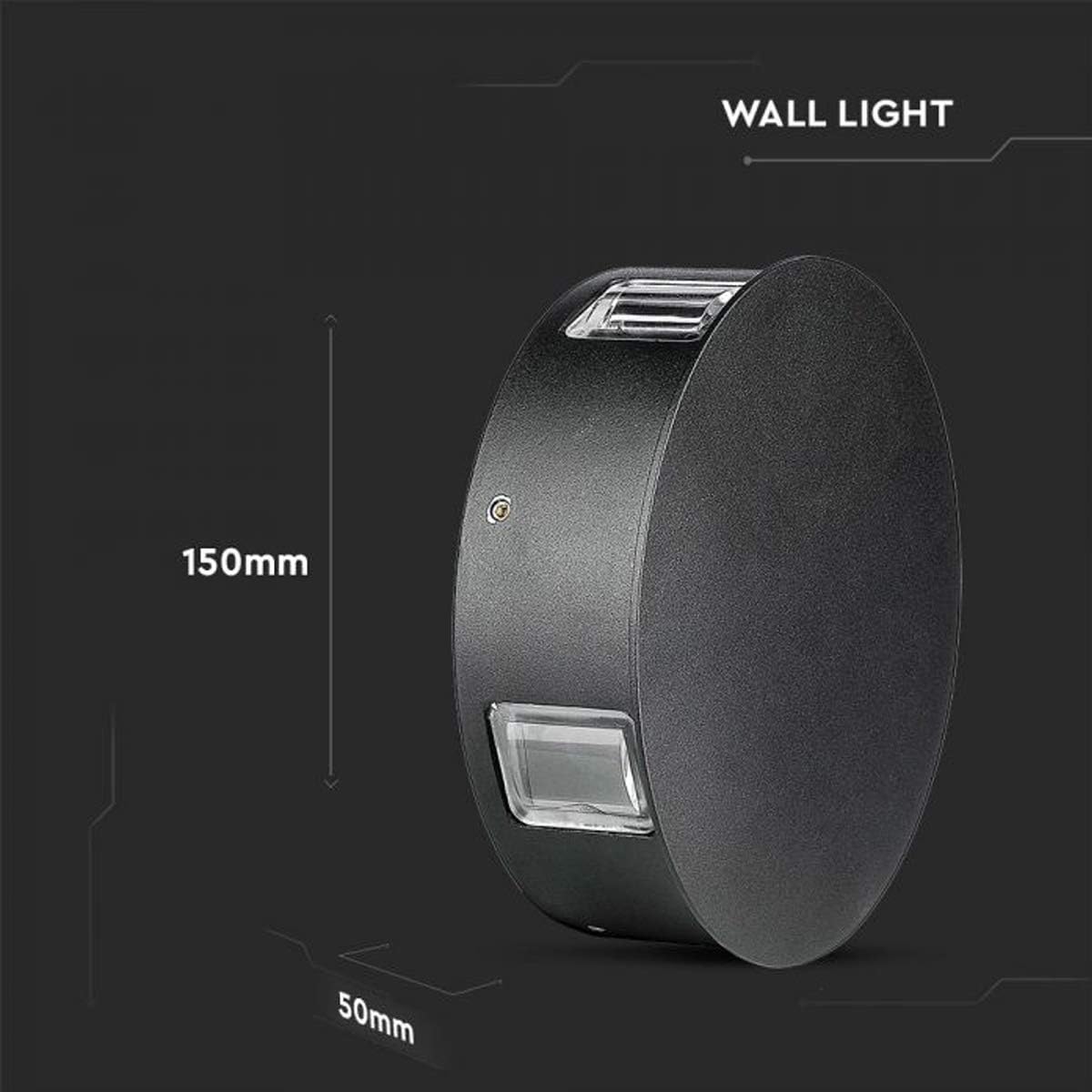 CGC Black 4 Way LED Round Outdoor Wall Light Multi Direction Light ...
