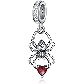 CVRAVO Spider Charms 925 Sterling Silver Spide Charms for Bracelets Halloween Jewelry Gifts for Women